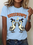 Women's Funny Goose Bumps Halloween，Retro Goose T-Shirt