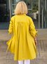 Women's Shirt Jacket Single-Breasted Temperament Commuting Solid Color Long-Sleeved Cotton Cardigan