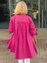 Women's Shirt Jacket Single-Breasted Temperament Commuting Solid Color Long-Sleeved Cotton Cardigan