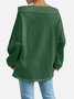 Women's Solid Color Sweatshirt Fashionable Everyday Street Off-Shoulder Drawstring Top