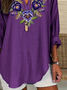 Women's Alzheimer's Floral Print Casual Long Sleeve V-Neck Shirt
