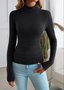 Plain Casual Mock Neck T-Shirt