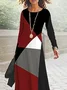 Casual Regular Fit Colorblock Dress With No