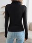 Plain Casual Mock Neck T-Shirt