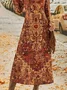 Casual Ethnic Crew Neck Dress With No
