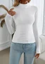 Plain Casual Mock Neck T-Shirt
