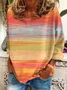 Women's Long Sleeve T-shirt Spring/Fall Orange Halloween Printing Crew Neck Holiday Going Out Casual Top