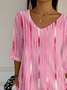 Women's Breast Cancer Awareness Abstract Print T-Shirt