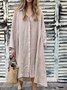 Casual Plain Shirt Collar Midi Dress