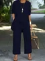 Women's Split Joint Plain Commuting Going Out Matching Outfit Caramel Street Spring/Fall Multi-Piece Set Matching Set