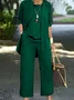 Women's Split Joint Plain Commuting Going Out Matching Outfit Caramel Street Spring/Fall Multi-Piece Set Matching Set
