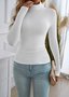 Plain Casual Mock Neck T-Shirt