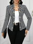 Stand Collar Casual Cotton Geometric Jacket