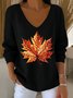 Cotton V Neck Casual Sweater