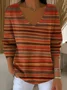 Womens Autumn Art Design Printed Pit Fabric Fabric Long Sleeve T-Shirt
