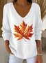 Cotton V Neck Casual Sweater
