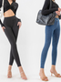 Slim-fitting Pocket Denim Yoga Pants With Hip-lifting Stretch Pants For Women With High Waist And Tummy-controlling Barbie Pants Leggings