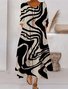 Women's Geometric Stripe Pattern Maxi Dress Stylish Modern Everyday Beach Weekend