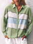 Women's Artistic Polka Dot Stripe Pattern Design Daily Long Sleeve Shirt Spring and Autumn