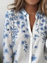 Women's Artistic Floral Gradient Pattern Design Daily Long Sleeve Shirt Spring and Autumn