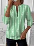 Women's Retro Polka Dot Design Everyday Long Sleeve Center Front Zip Sweatshirt