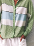 Women's Artistic Polka Dot Stripe Pattern Design Daily Long Sleeve Shirt Spring and Autumn