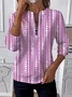 Women's Retro Polka Dot Design Everyday Long Sleeve Center Front Zip Sweatshirt