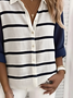 Women's Classic Striped Pattern Design Everyday Long-Sleeved Shirt Spring And Autumn