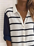 Women's Classic Striped Pattern Design Everyday Long-Sleeved Shirt Spring And Autumn
