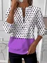 Women's Artistic Contrast Graphic Design Everyday Long Sleeve Center Front Zip Sweatshirt