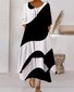 Women's Geometric Stripe Pattern Maxi Dress Stylish Modern Everyday Beach Weekend