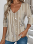 Women's Graphic Art Design Everyday Long Sleeve V-Neck T-Shirt For Spring And Autumn