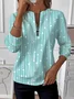Women's Retro Polka Dot Design Everyday Long Sleeve Center Front Zip Sweatshirt