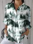 Women's Plant Pattern Mid-Sleeve Shirt Stylish Modern Everyday Beach Weekend