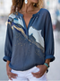 Women's Artistic Gradient Pattern Long Sleeve V-Neck Shirt Fashion Modern Daily Weekend