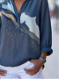 Women's Artistic Gradient Pattern Long Sleeve V-Neck Shirt Fashion Modern Daily Weekend