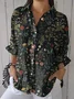 Women's Plant Pattern Mid-Sleeve Shirt Stylish Modern Everyday Beach Weekend