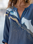 Women's Artistic Gradient Pattern Long Sleeve V-Neck Shirt Fashion Modern Daily Weekend