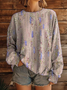 Women's Sweatshirt Gradient Pattern Casual Long Sleeve Crew Neck Top Street Daily Print