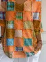 Women's Three Quarter Sleeve T-shirt Spring/Fall Orange Halloween Printing V Neck Daily Going Out Casual Top