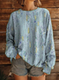 Women's Sweatshirt Gradient Pattern Casual Long Sleeve Crew Neck Top Street Daily Print