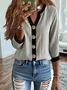 Women's Simple Color Block Pattern Long Sleeve Shirt Fashionable Modern Daily Weekend