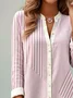 Women's Striped Art Pattern Long Sleeve Stand Collar Shirt Fashionable Modern Everyday Weekend