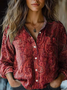 Paisley Shawl Collar Loose Casual Shirt