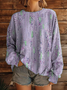 Women's Sweatshirt Gradient Pattern Casual Long Sleeve Crew Neck Top Street Daily Print