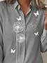 Women's Daily Plant Pattern Long Sleeve Shirt Fashionable Modern Everyday Weekend