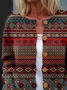 Geometric Loose Knitted Casual Cardigan