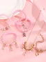 Breast Marker Real Gold Electroplated Pink Ribbon Women's Health Pearl Bracelet Necklace Set Ins Shambhala Jewelry