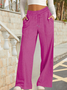 Women's  Elastic Waist H-Line Wide Leg Pants Daily Going Out Pants Deep Gray Casual Split Joint Plain Spring/Fall Pants