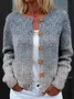 Women's Floral Pattern Art Print Button Cardigan Sweater